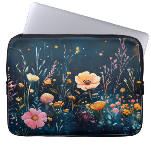 Enchanted Mushroom Forest Floor at Night Laptop Sleeve