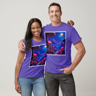Enchanted Mushroom Forest Night Design T-Shirt
