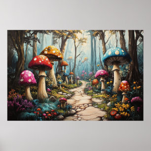 Enchanted Mushroom Forest – Whimsical Fantasy Poster