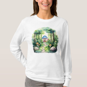 Enchanted Mushroom House in a Magical Forest T-Shirt