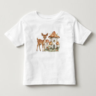 Enchanted Mushrooms and Baby Deer Toddler T-Shirt
