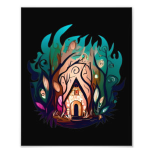 Enchanted Nature Forest House Photo Print