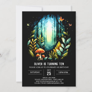 Enchanted Nature Pine Woodland Birthday Invitation