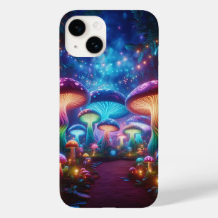 Enchanted Neon Mushroom Forest - Magical Glowing F Case-Mate iPhone 14 Case