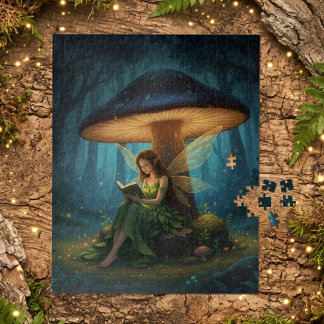 Enchanted Night Fairy Reading a Book Jigsaw Puzzle