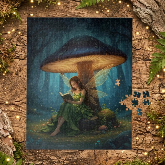 Enchanted Night Fairy Reading a Book Jigsaw Puzzle (Creator Uploaded)