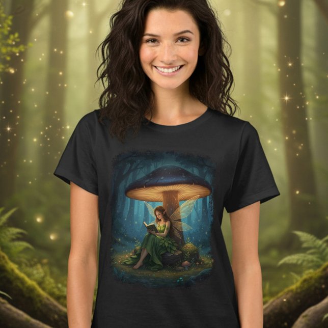 Enchanted Night Fairy Reading a Book T-Shirt (Creator Uploaded)
