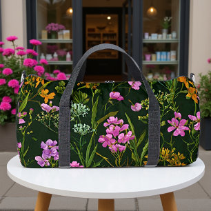 Enchanted Night Garden Floral Duffle Bag