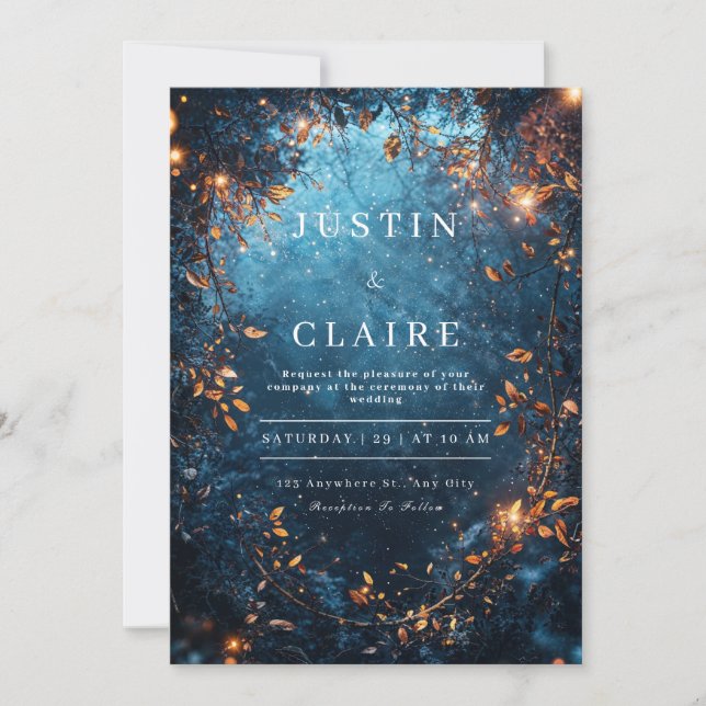 Enchanted Night Sky Wedding Invitation (Front)