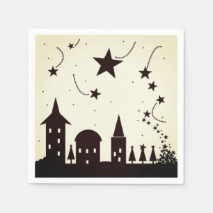 Enchanted night skyline napkin