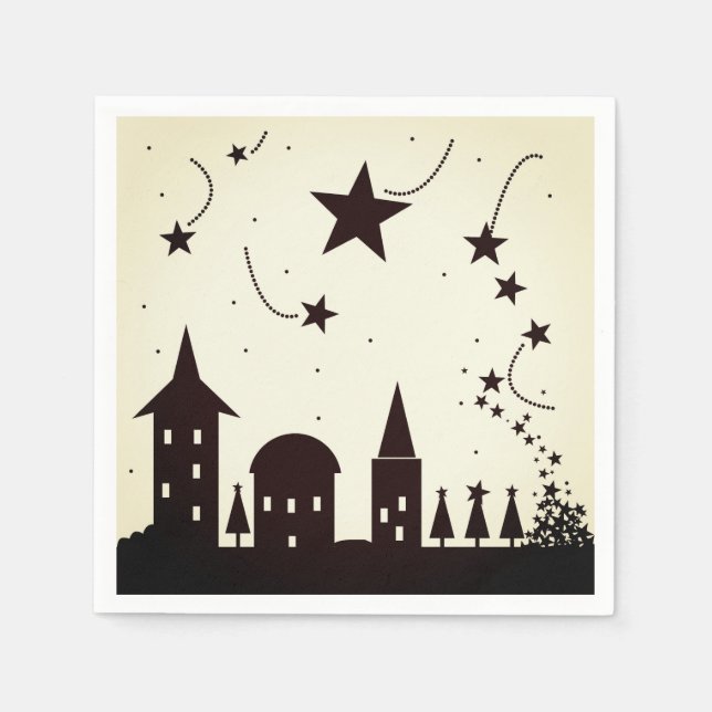 Enchanted night skyline napkin (Front)