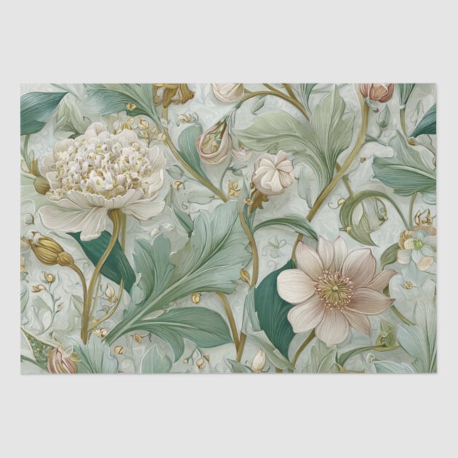 Enchanted Nouveau Garden Botanical Tissue Paper (Front)