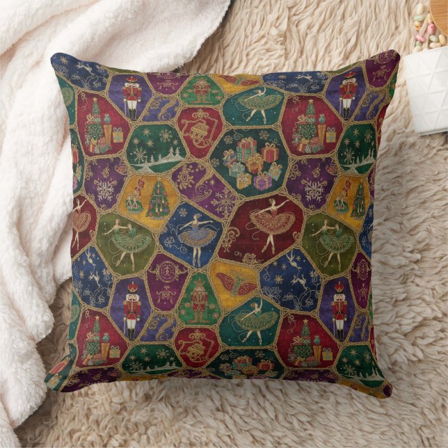 Enchanted Nutcracker Ballet Christmas Cushion (Blanket)