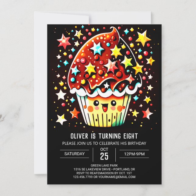 Enchanted Online Delight Muffin Birthday Invitation (Front)