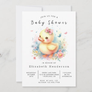 Enchanted Online Duck Baby Shower  Invitation