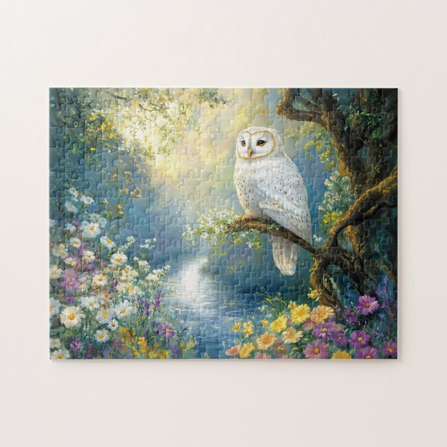 Enchanted Owl Flowers and Forest Jigsaw Puzzle (Horizontal)