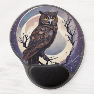 Enchanted Owl Full Moon Gel Mousepad