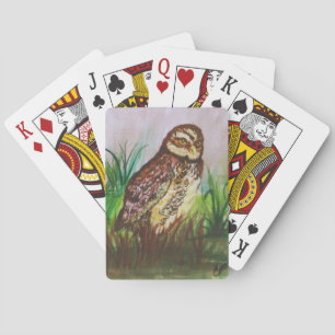 Enchanted Owl Watercolor Art Playing Cards