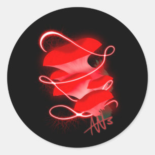 Enchanted Oyster Glowing Red Mushroom Sticker