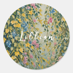 Enchanted Passage: Pastel Secret Garden Classic Round Sticker