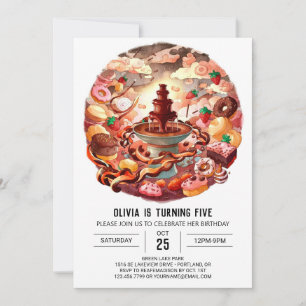 Enchanted Pastel Chocolate Birthday Invitation