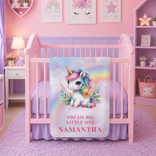 Enchanted Pastel Unicorn Magical Day Baby Blanket