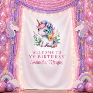 Enchanted Pastel Unicorn Magical Day Tapestry
