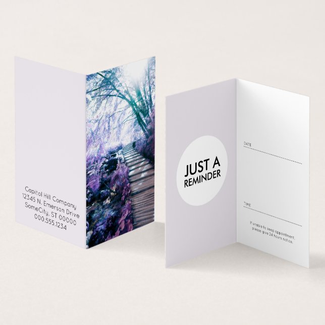 enchanted path folded appointment card (Inside and Outside)