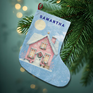 Enchanted Pink Cottage Personalized Stocking