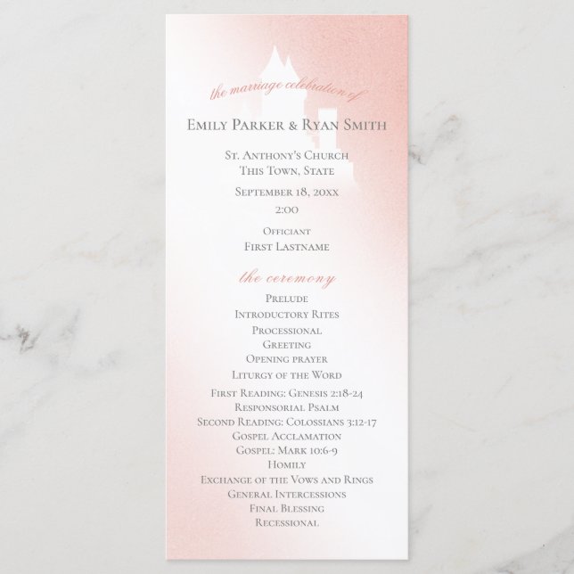 Enchanted Pink Fairy Tale Castle Wedding Program (Front)