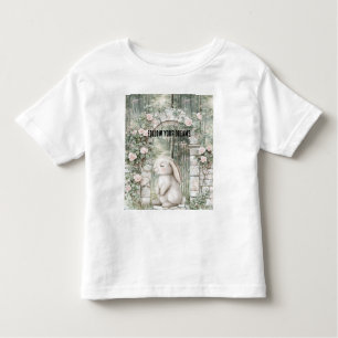 Enchanted Pink Floral Garden Bunny   Toddler T-Shirt