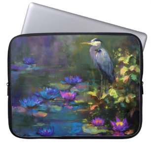 Enchanted Pond Water Lily Nature Watercolor Laptop Sleeve