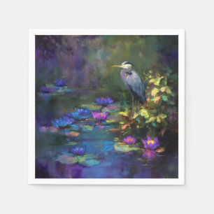 Enchanted Pond Water Lily Nature Watercolor Napkin