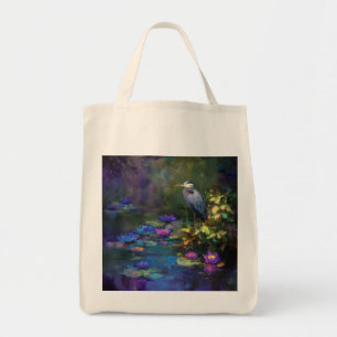 Enchanted Pond Water Lily Nature Watercolor Tote Bag
