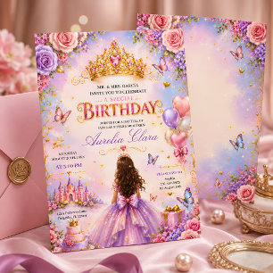 Enchanted Princess Crown Birthday Party for Girls Invitation