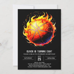 Enchanted Printable Basketball Birthday Invitation