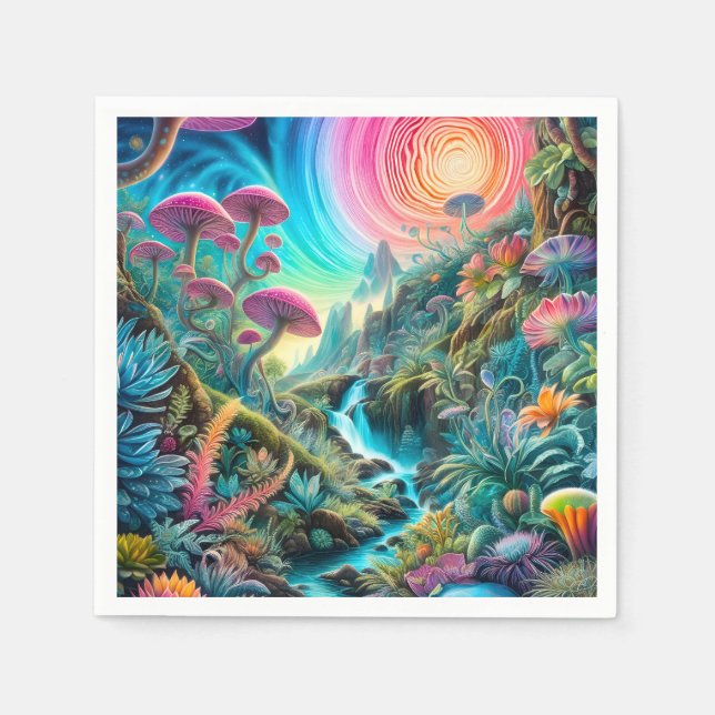 Enchanted Psychedelic Dreamscape Napkin (Front)