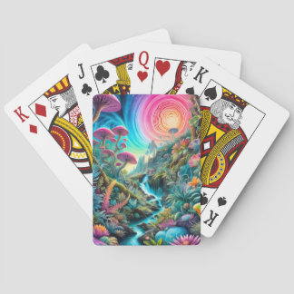 Enchanted Psychedelic Dreamscape Playing Cards