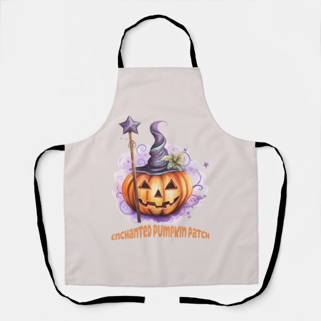 Enchanted Pumpkin Patch – Cute Jack-o’-Lantern Apron (Front)