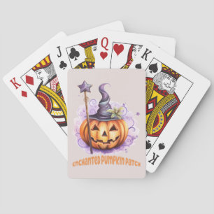 Enchanted Pumpkin Patch – Cute Jack-o’-Lantern Playing Cards