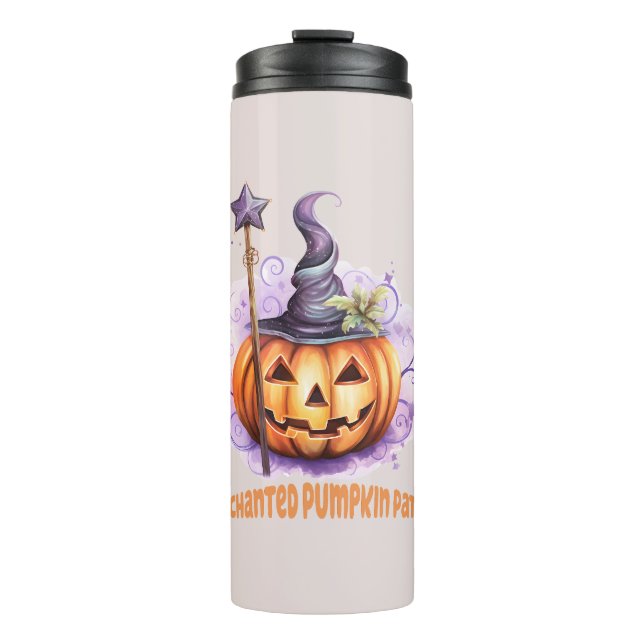 Enchanted Pumpkin Patch – Cute Jack-o’-Lantern Thermal Tumbler (Front)
