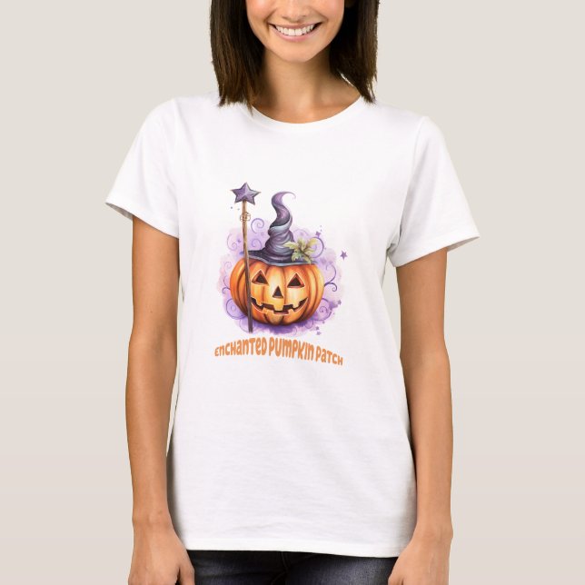 Enchanted Pumpkin Patch Pastel Halloween T-Shirt (Front)