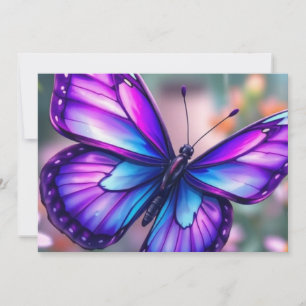 Enchanted Purple Butterfly Garden Holiday Card