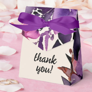 Enchanted Purple + Orange Floral Halloween Wedding Favour Box