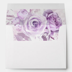 Enchanted Purple Rose Wedding Invitation Envelope