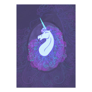 Enchanted Purple Unicorn   Mystical Fantasy Art Photo Print
