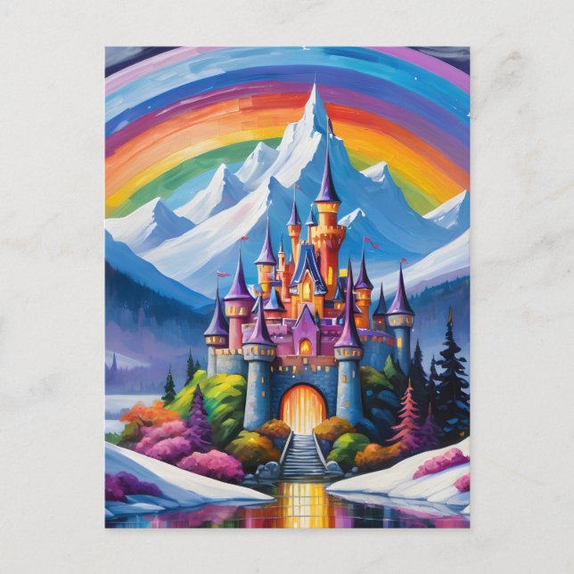 Enchanted rainbow castle postcard (Front)