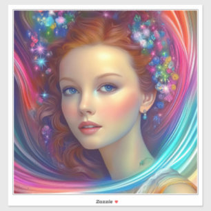 Enchanted Rainbow Hair Portrait