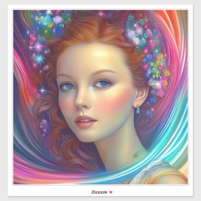 Enchanted Rainbow Hair Portrait (Sheet)