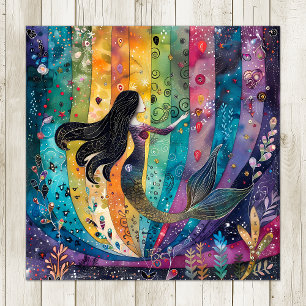 ENCHANTED RAINBOW MERMAID COLORFUL  POSTER